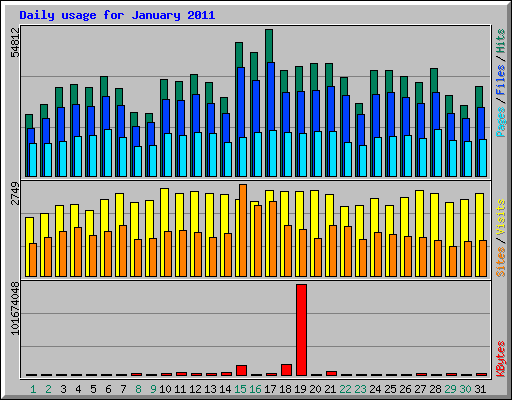 Daily usage for January 2011