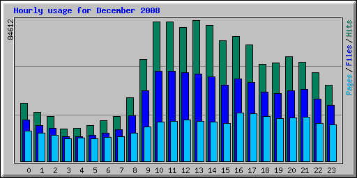 Hourly usage for December 2008