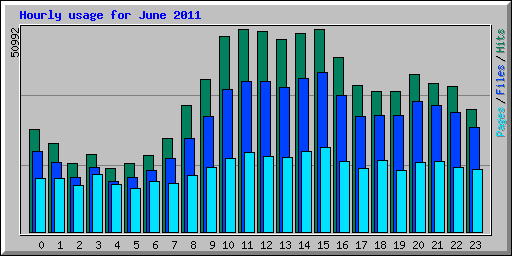 Hourly usage for June 2011