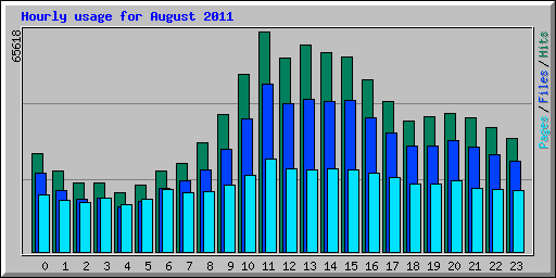 Hourly usage for August 2011